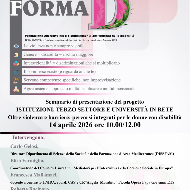 Al via il progetto “FORMA D” della Piccola Opera Papa Giovanni: formazione e rete contro la violenza sulle donne con&nbsp;disabilità