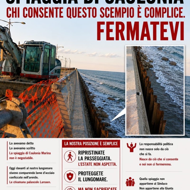 La spiaggia di Caulonia non si tocca.Chi permette questo scempio è&nbsp;complice.