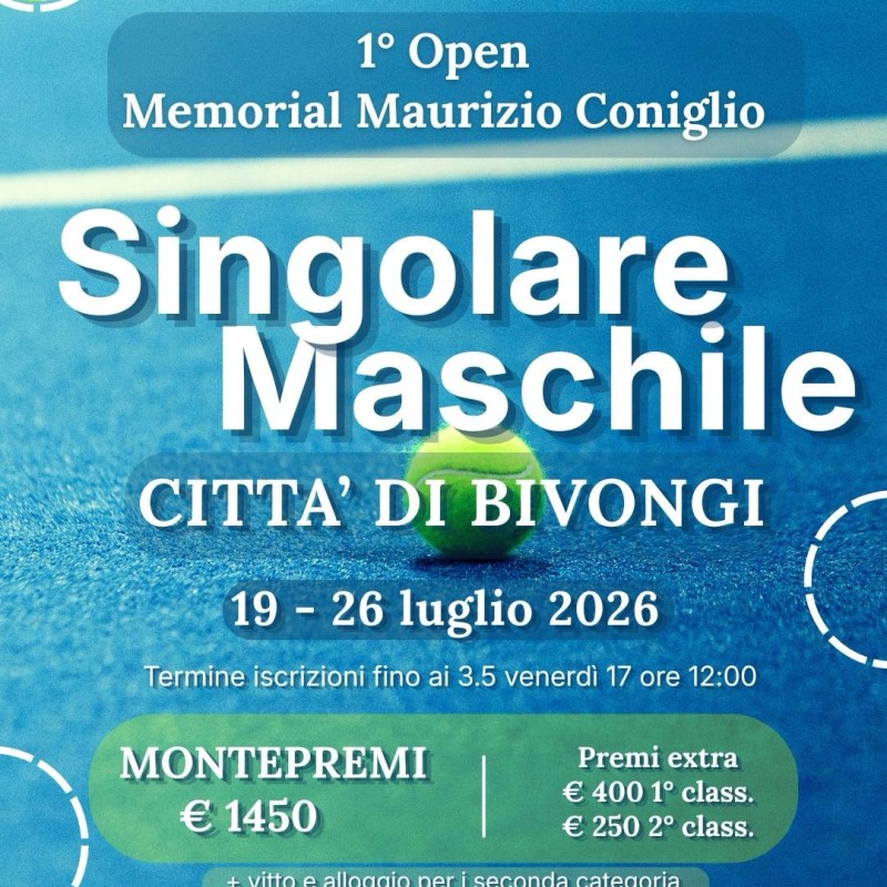 Bivongi, al via il 1° Open Memorial Maurizio Coniglio: una settimana di grande tennis nella Vallata dello&nbsp;Stilaro