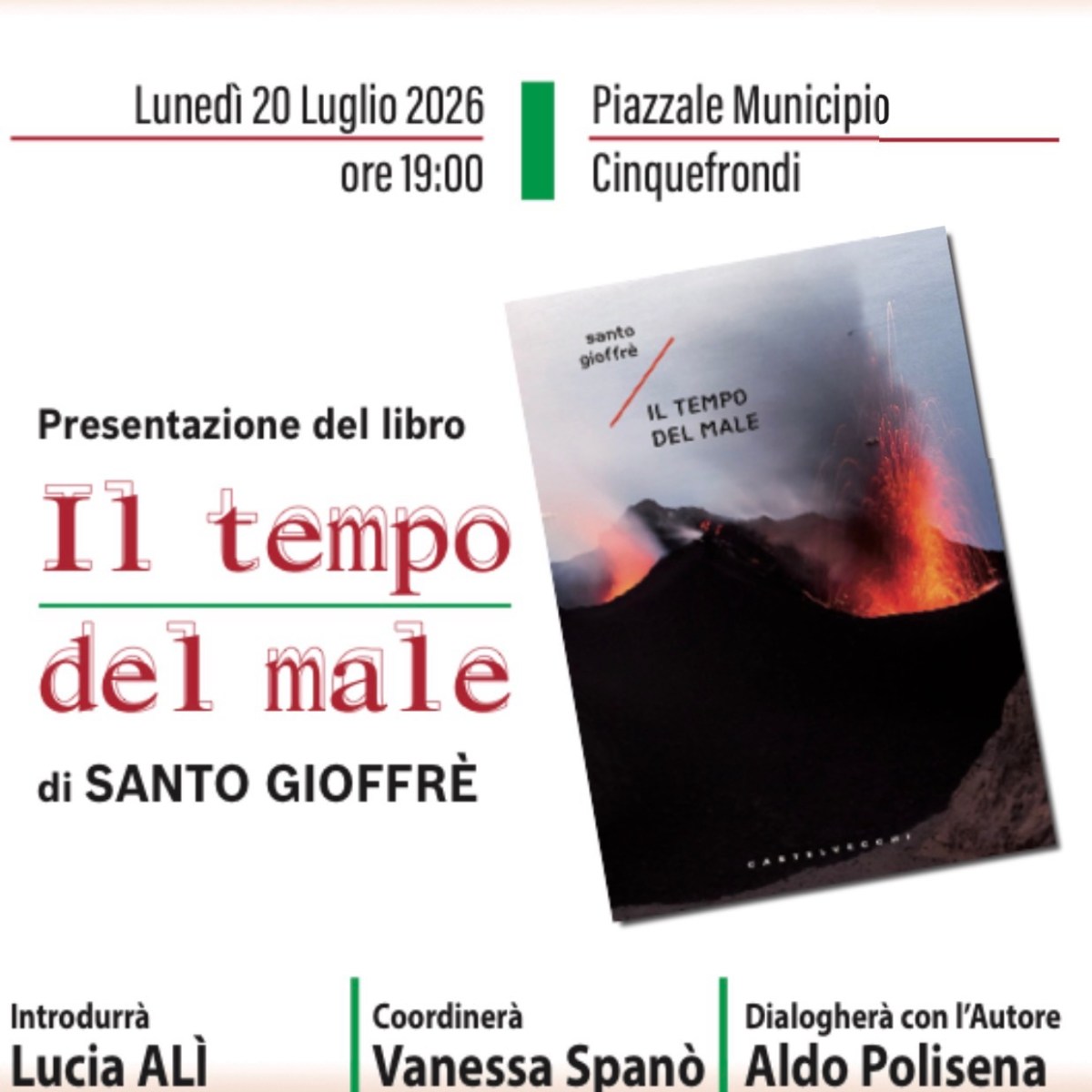 “Il tempo del male”, il nuovo romanzo di Santo Gioffrè, a&nbsp;Cinquefrondi